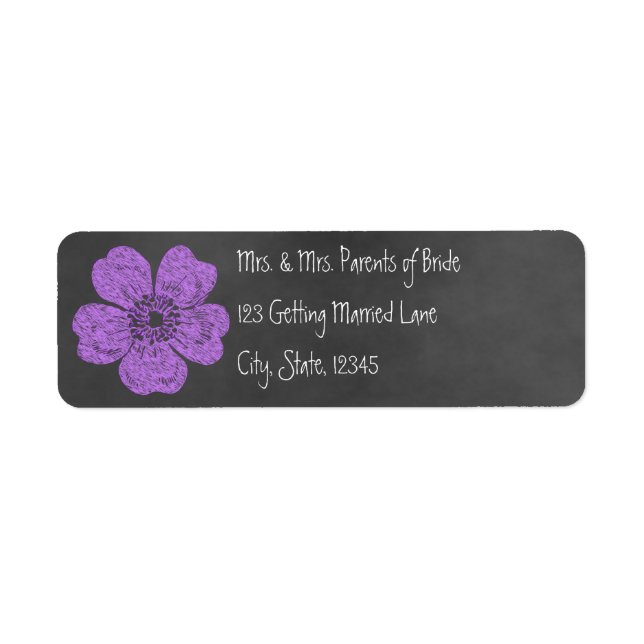 Chalkboard Avery Label für frei lebende Lila Rose (Vorne)