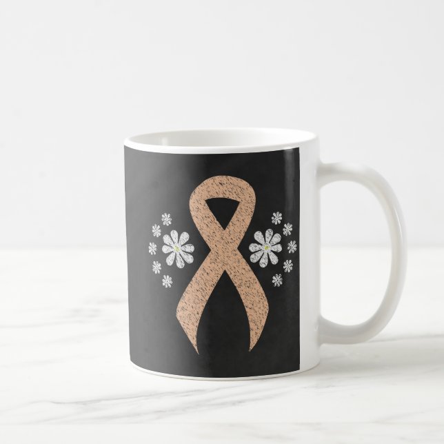 Chalkboard Awareness Peach Ribbon Kaffeetasse (Rechts)