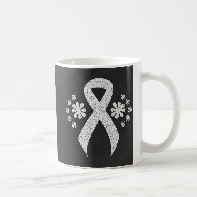Chalkboard Awareness White Ribbon Kaffeetasse (Rechts)