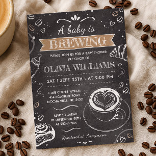 Chalkboard Baby ist das Brechen der Kaffee Baby Du Einladung