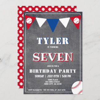 Chalkboard Baseball Geburtstag Einladung Geburtsta