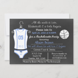 Chalkboard Basketball Lingerie Dusche Bachelorette Einladung