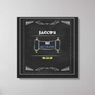 CHALKBOARD Bat Bar Mitzvah Sign in Board Leinwanddruck