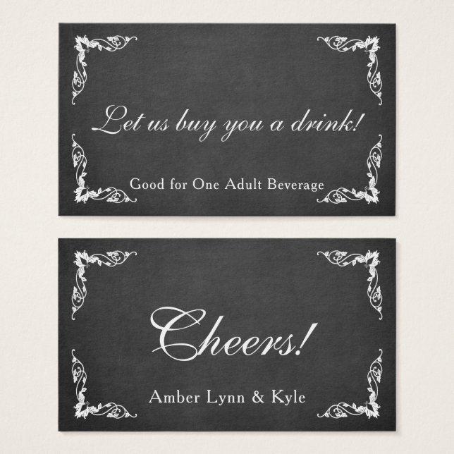 Chalkboard, bearbeitbarer Text und Skript, Trinkka (Vorne & Hinten)