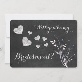 Chalkboard Beatles floral werden Sie meine Bridesm Einladung