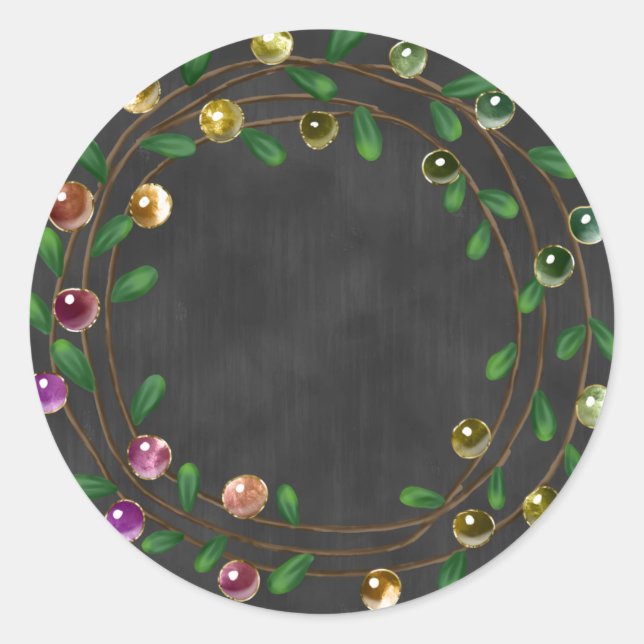 Chalkboard Berry Wreath Sticker (Vorderseite)