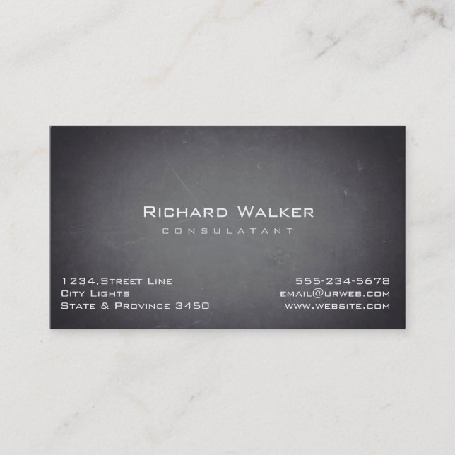 Chalkboard Beruflich elegante Black Board Einfach Visitenkarte (Vorderseite)