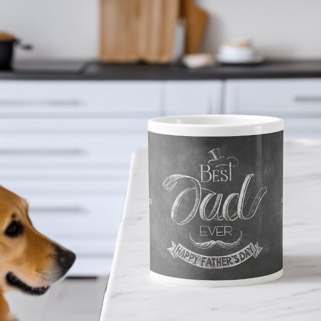 Chalkboard Best Dad Ever Father's Day Personalized Jumbo-Tasse (Chalkboard Best Dad Ever Father's Day Personalized Giant Coffee Mug)