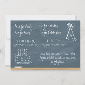 Chalkboard Birthday Einladung