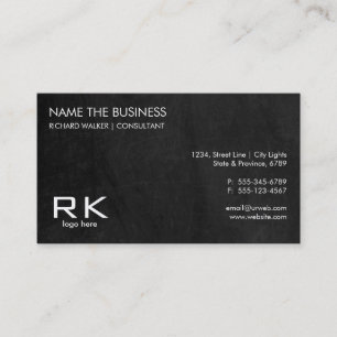 Chalkboard Black Elegante Beruflicher Anwalt Visitenkarte