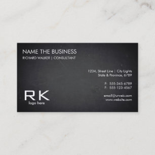 Chalkboard Black Elegante Beruflicher Anwalt Visitenkarte