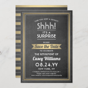 Chalkboard Black & Gold Chalkboard zum Party für U Save The Date