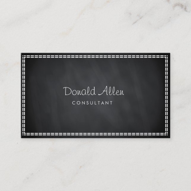 Chalkboard Black Vintag Beruflich Squash Visitenkarte (Vorderseite)