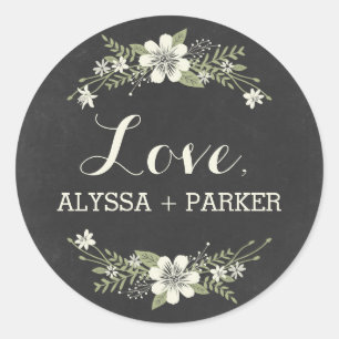 Chalkboard Blooms Gefallen Sticker