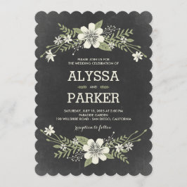 Chalkboard Blooms Hochzeitseinladungen Einladung