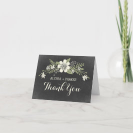 Chalkboard Blooms Wedding Danke Karte