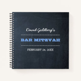 Chalkboard Blue Bar Mitzvah Gästebuch Notizbuch