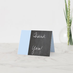 Chalkboard Blue Wedding Danke Karte