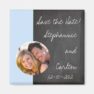 Chalkboard Blue Wedding Magnet