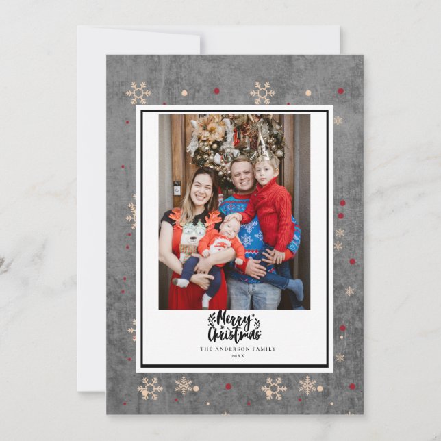 Chalkboard botanischen Rahmen Frohe Weihnachten (Vorderseite)