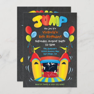 Chalkboard Bounce House Einladung zur Party am Son