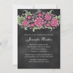 Chalkboard Brautparty Rustikale Blume Einladung