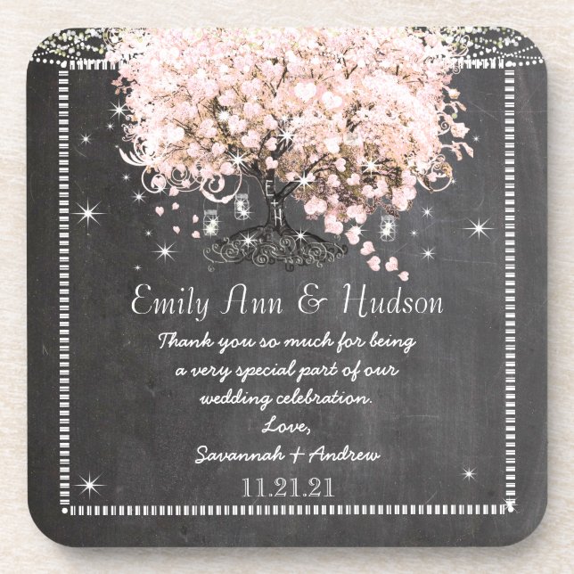 Chalkboard Bride & Groom Wedding Untersetzer (Vorderseite)