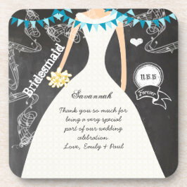 Chalkboard Bride & Groom Wedding Untersetzer