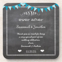 Chalkboard Bride & Groom Wedding Untersetzer