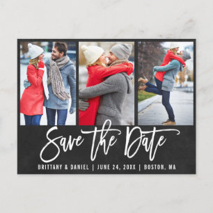 Chalkboard Brush Script 3 Foto Save the Date Postkarte