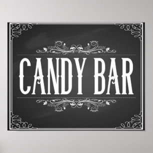Chalkboard Candy Bar Printwerbung für Hochzeiten o Poster