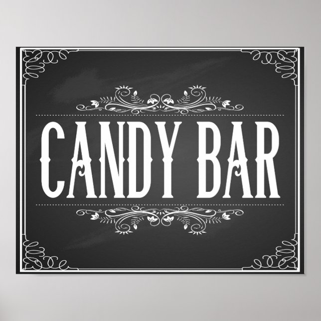 Chalkboard Candy Bar Printwerbung für Hochzeiten o Poster (Vorne)