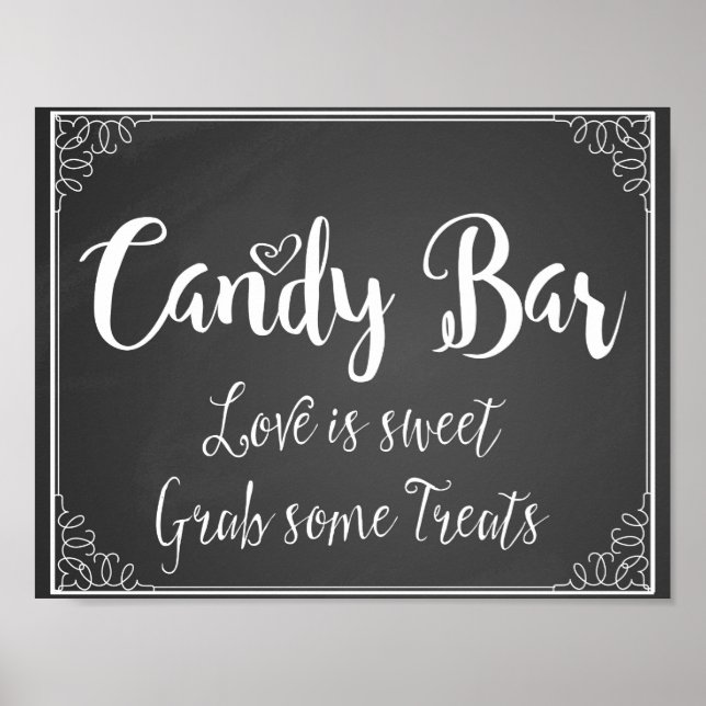 Chalkboard Candy Bar wedding oder Party Print Poster (Vorne)