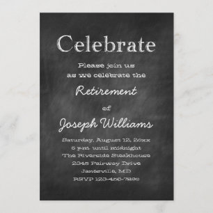 Chalkboard Celebrate Rente Party Einladungen