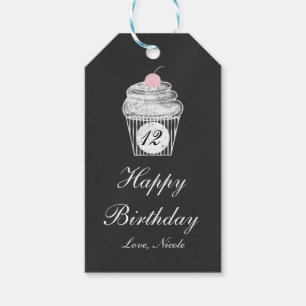 Chalkboard Chalk Cupcake Geburtstagsgeschenk Tag Geschenkanhänger