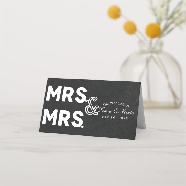 Chalkboard Chalk Herr & Mrs. Wedding Table Seating Platzkarte (Vorderseite)