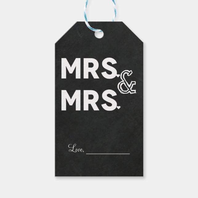 Chalkboard Chalk Herr & Mrs. Wedding Verlobung Geschenkanhänger (Vorderseite)