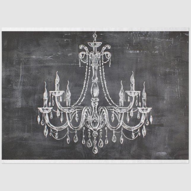Chalkboard Chandelier Decoupage Seidenpapier (Vorderseite)