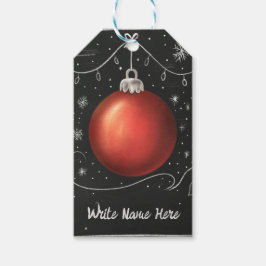 Chalkboard Christmas Bauble Geschenkanhänger