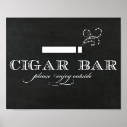 Chalkboard Cigar Bar Sign Poster