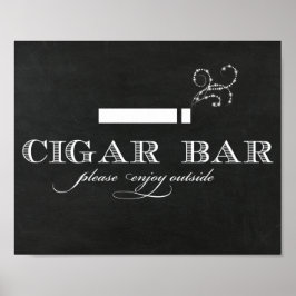 Chalkboard Cigar Bar Sign Poster