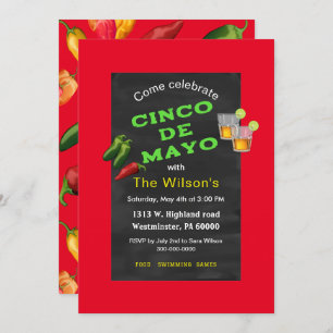 Chalkboard Cinco de Mayo Einladung