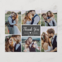 Chalkboard Collage Wedding Danke Karte