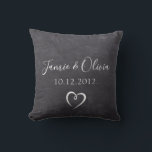 Chalkboard Couple Names Hochzeitstag Kissen<br><div class="desc">Chalkboard Couple Namen Hochzeitdatum Custom Throw Kissen</div>