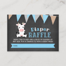 Chalkboard Cow Boy Diaper Raffel Ticket