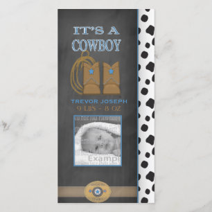 Chalkboard Cowboy Baby Ankündigung