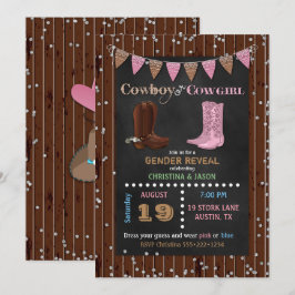 Chalkboard Cowboy oder Cowgirl Western Gender Reve Einladung