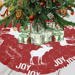 Chalkboard Crossed Arrow Moose Weihnachten Polyester Weihnachtsbaumdecke<br><div class="desc">Crossed Arrow Red Moose Christmas</div>