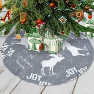 Chalkboard Crossed Arrow Moose Weihnachten Polyester Weihnachtsbaumdecke