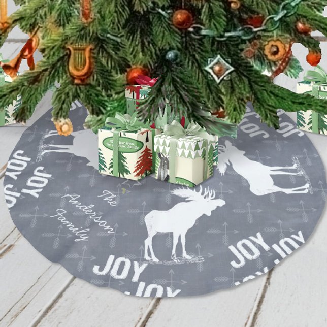 Chalkboard Crossed Arrow Moose Weihnachten Polyester Weihnachtsbaumdecke (Von Creator hochgeladen)
